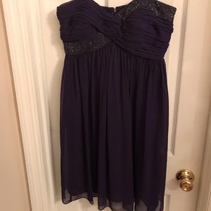 Strapless purple dress